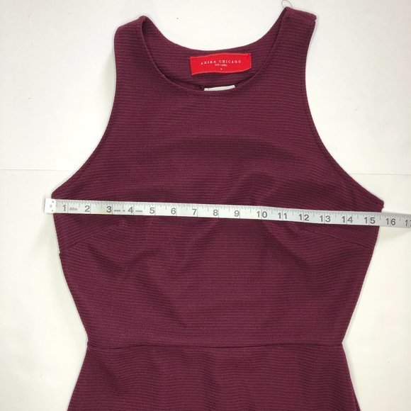 Akira Chicago Red Label Stunning Cutout Back Design - Burgundy Dress - Picture 10 of 12